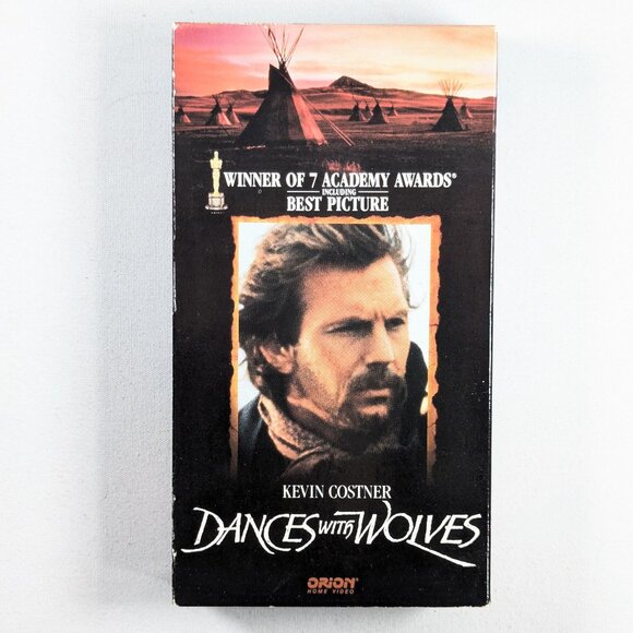 3/$15 DANCES WITH WOLVES (1990) Kevin Costner VHS tape 7 x Oscar winning movie - Picture 1 of 6